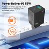 55W GaN PD Fast Charger - EU/US/UK Plug Adapter for Phones & Computers