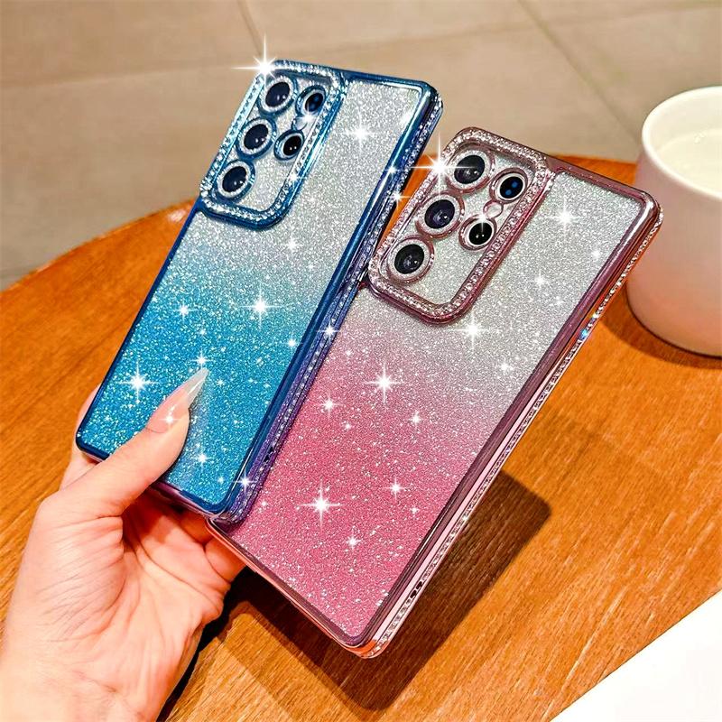 Glitter Bling Case for Samsung Galaxy S25 Edge S23 Ultra S24 FE A56 A36 A26 A16 A55 A35 A25 A15 A54 A34 A14 Cover iPhone 16 15 Pro Max 14 Plus 13 12