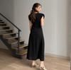 2025 Summer European and American Solid Color French Temperament Commuting Dress