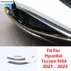 Bil Front Nedre Botten Stötfångare Formningslister Skydd Trim Rostfritt Stål Tillbehör Exteriör För Hyundai Tucson NX4 -