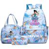 3Pcs/set Anime Demon Hunters Printed Backpack Handbag Pencil Case for Teenager Student Bookbag Schoolbag Women Large Capacity Waterproof Bag