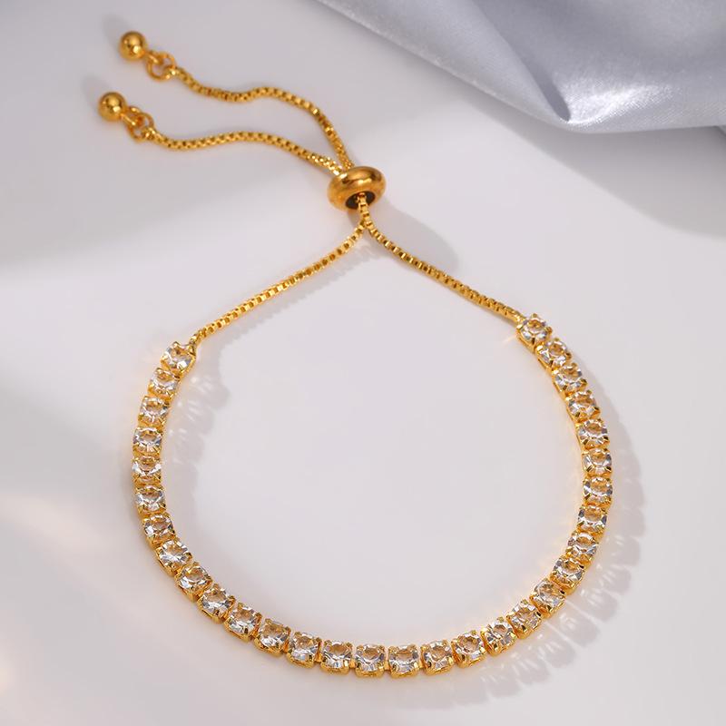 Fashion Geometric Crystal Adjustable Fringed Bracelet Ins Niche Light Luxury Personalized Bracelet High-end Jewelry