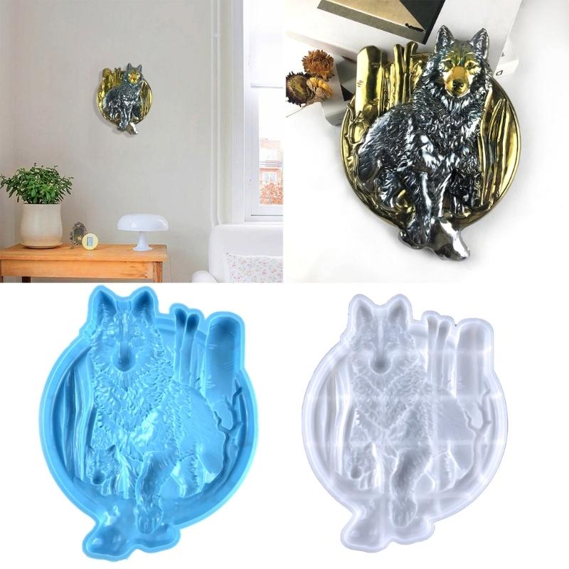 Wolf Relief Wall Decor Mold Jewelry Casting Mold Silicone Charm Mold Diy Crafts Mold Pendant Craft Supplies for Women