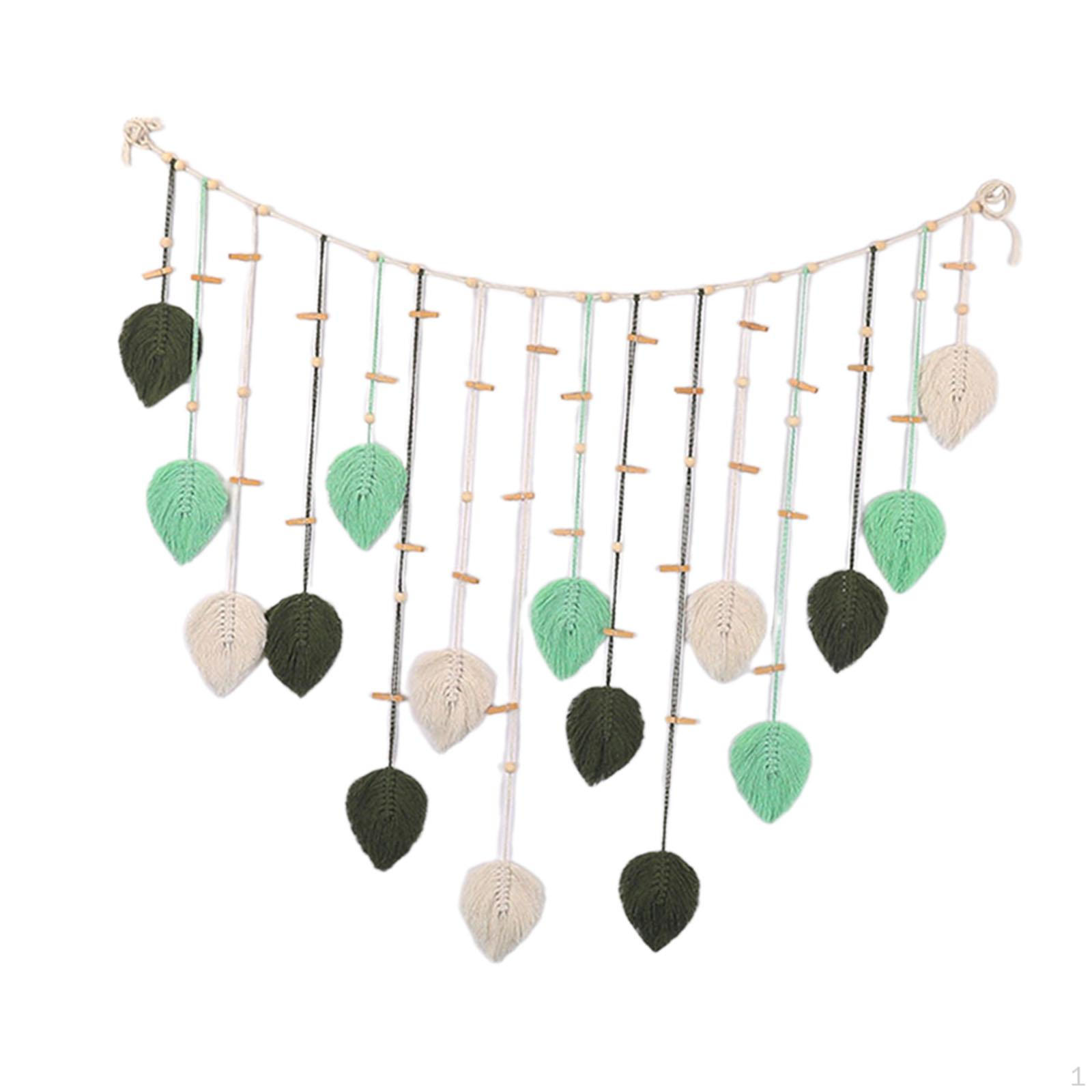 

Macrame Wall Hanging with Accents for Home Decor зелений