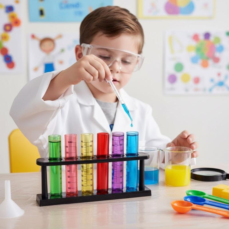 ABS Plastic Graduated Test Tubes Set Clear ABS Droppers Pipettes with Scale for Liquid Transfer School Lab Experiments