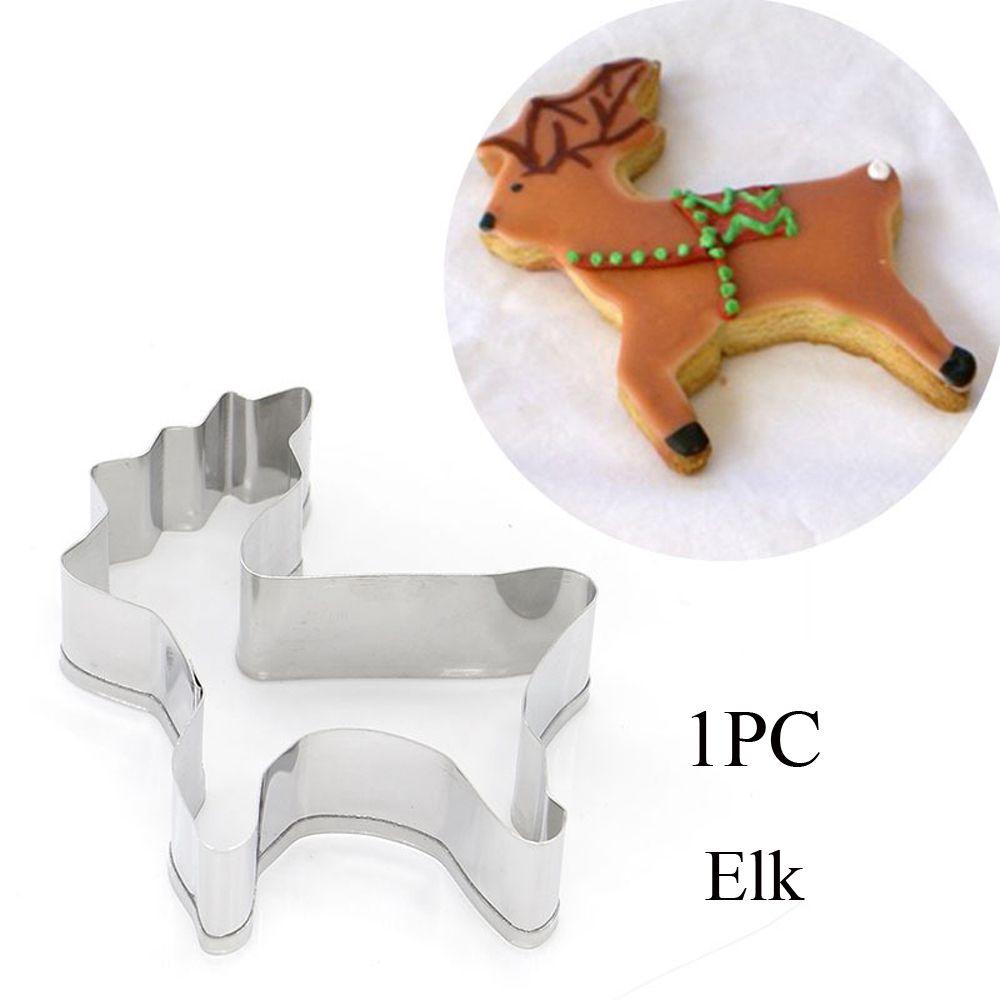 1/2PCS Gingerbread Man Santa Claus Snowflake Elk Christmas Cookie Cutter Cake Mould Baking Tool Biscuit Mold