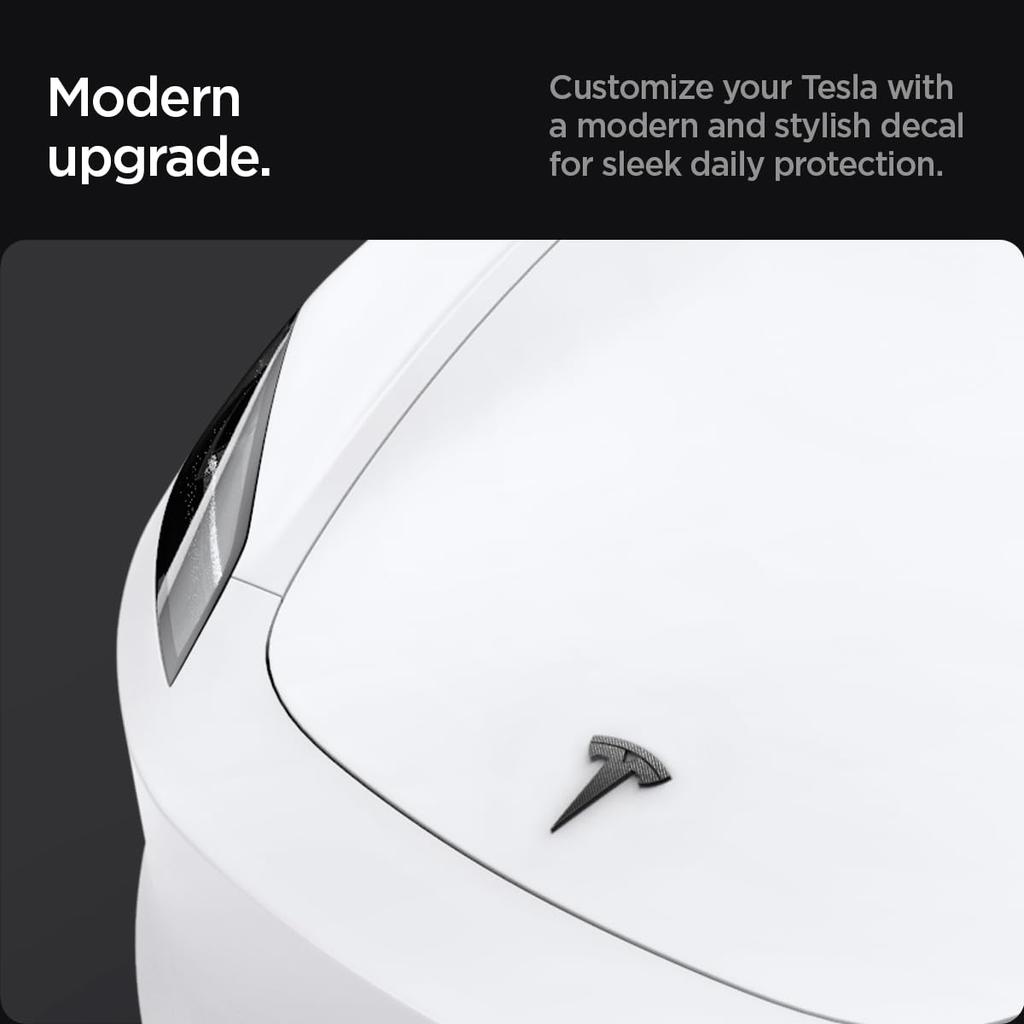 Spigen Tesla Model 3 Highland 2024 Frontemblem Logo Aufkleber Perfekte Passform Abdeckung Einfach