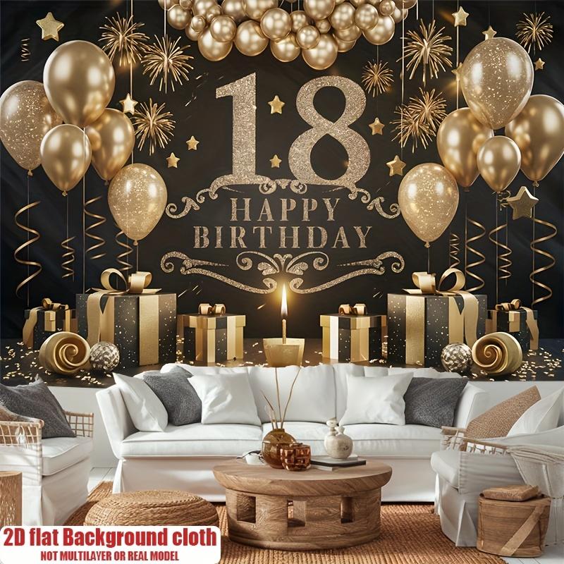 18th Birthday Party Backdrop Polyester Banner Photo Booth Decoration 96