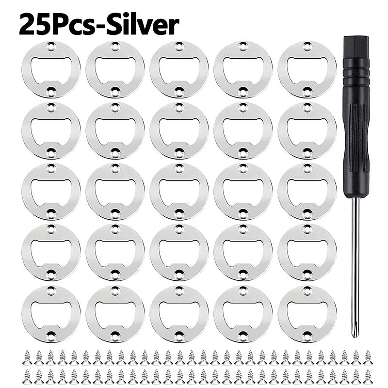 50/25 Stück DIY Flaschenöffner-Einsatz-Kits, Bierflaschenöffner-Einsatz, Edelstahl-Beschlagteile Zubehör für Harzform