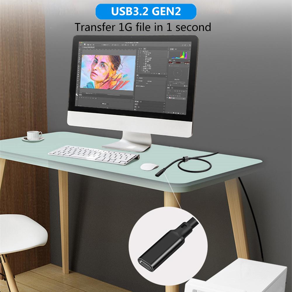 USB C Extension Cable Male To Female Type C USB3.2 Gen2 10Gbps 100W Fast Charging Extender Cord for MacBook Pro Samsung