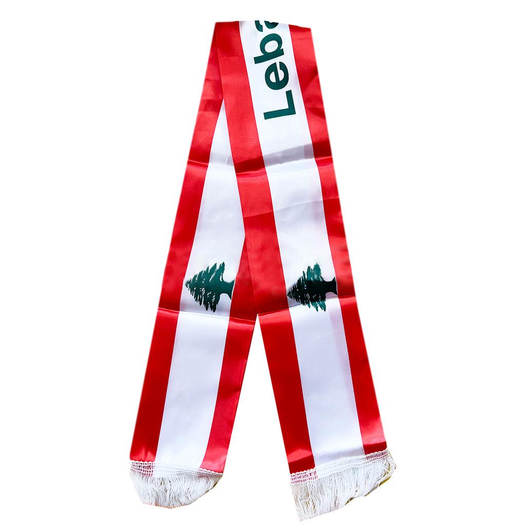 Digital Print Lebanon Flag Scarf Long Sash Scarf Women Men Party Gathering Scarf Lebanese Sash Scarf for Weddings