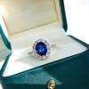 S925 Sterling Silver Sapphire Women's Ring - Light Luxury, High-End, Unique Design, 2026 Hot Style
