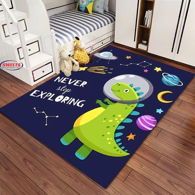 Kreslený Dinosauří Vesmírný Koberec do Obývacího Pokoje Kreslený Koberec do Dětské Ložnice Pohovka Rohožka Kuchyňská Podložka Protiskluzová Dekorace Dárky
