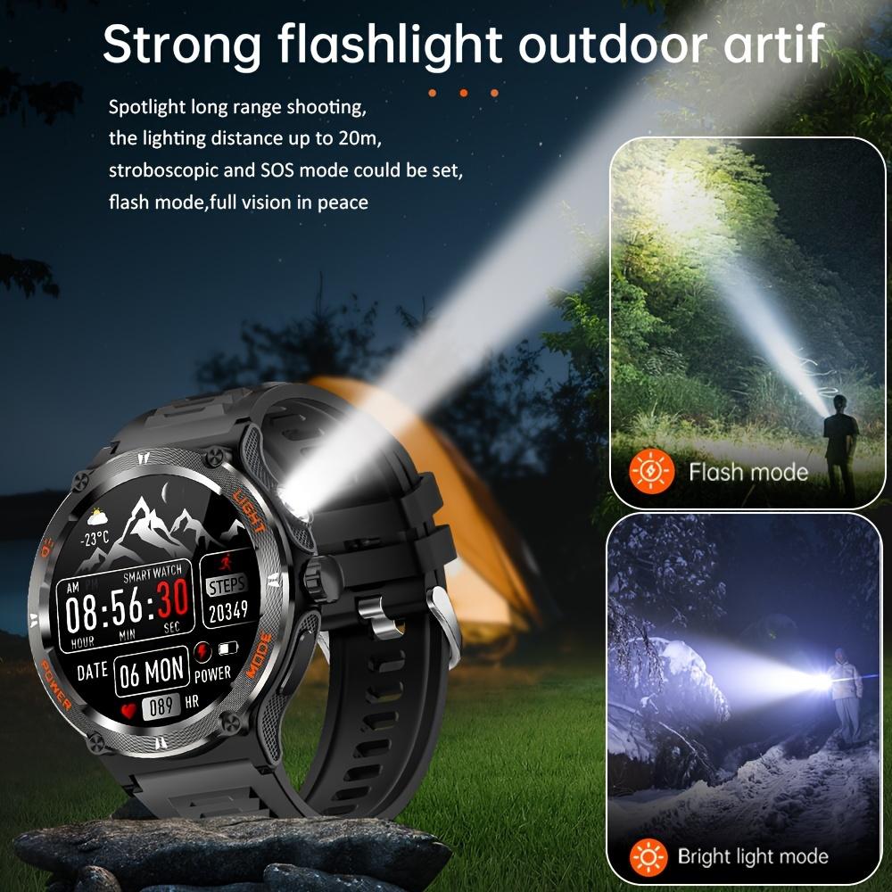 

1.53 Inch Bluetooth Call Smart Watch Men Sports Compass Fitness Tracker Waterproof LED Light 500mAh Smartwatch for Android IOS червоний