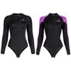 Womens 2mm Neoprene Wetsuit Freediving Snorkeling Surfing - Black Purple