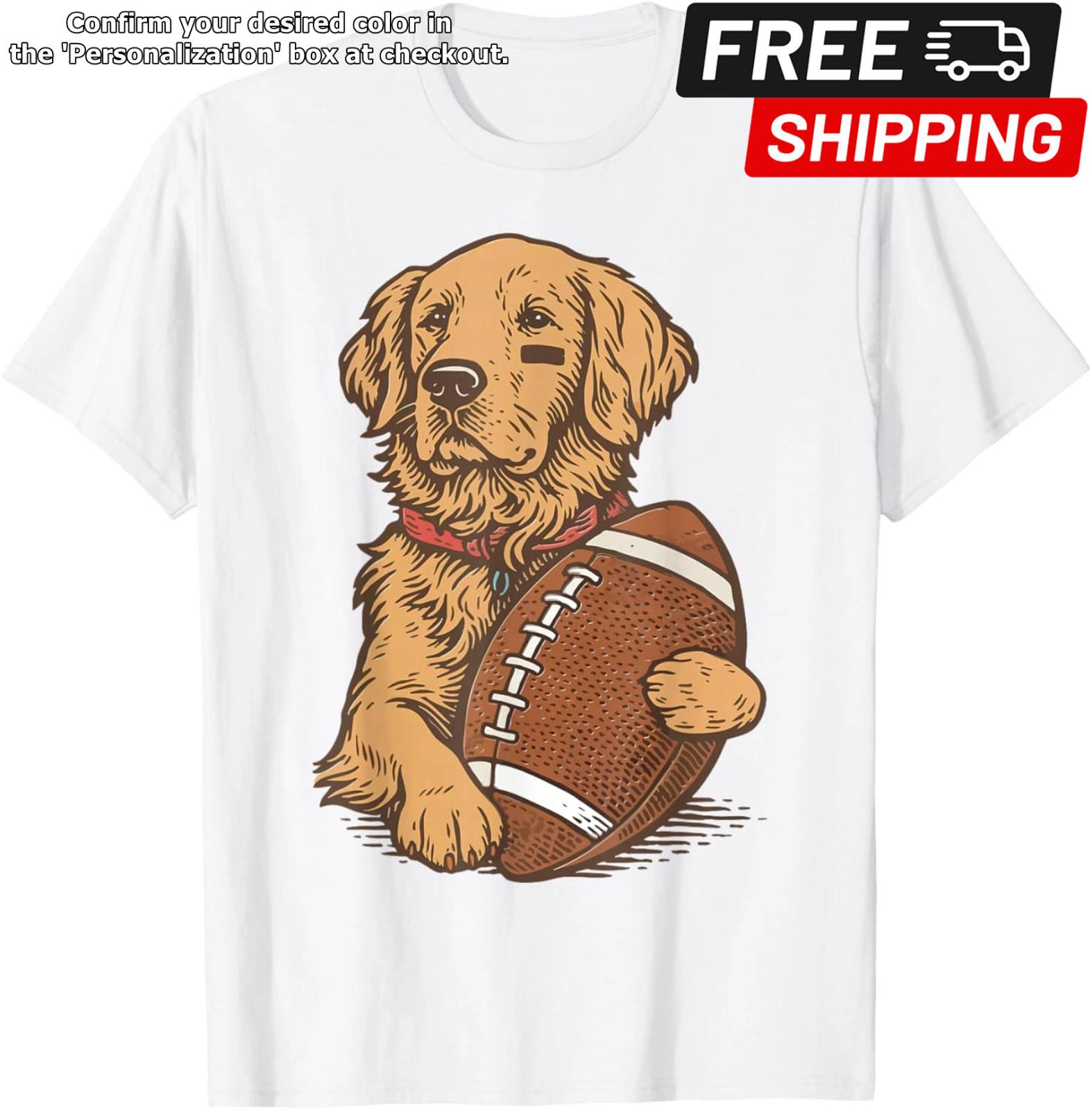 Golden Retriever Dog Football Game Day Touchdown Season Unisex T-Shirt XXXXL