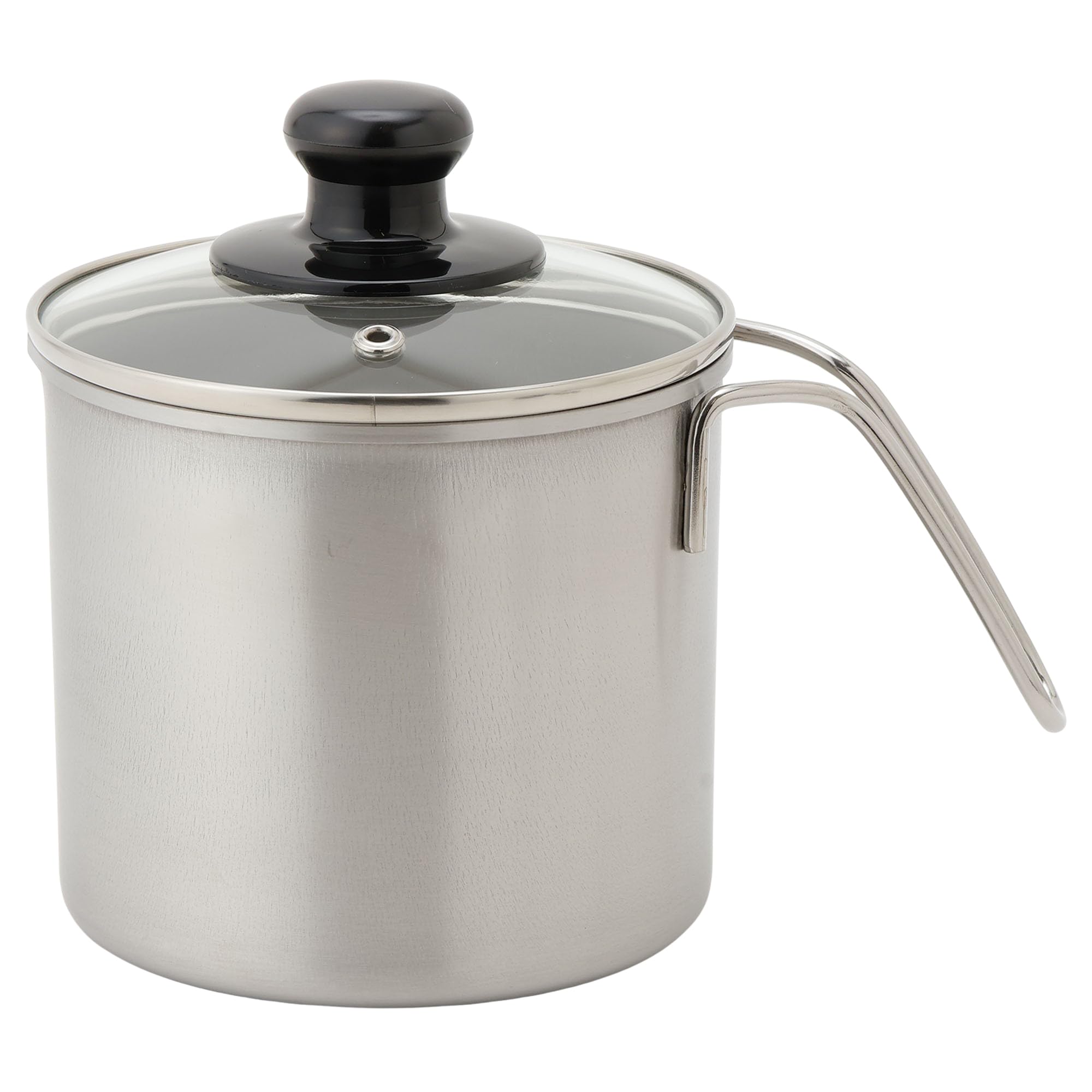 Maruyama Aresas Deep Single-Handle Pot 14cm 2.0L with Glass Lid C27166 IH Compatible Gas Stove Compatible Stainless Steel Pot Single-Handle Pot Made i