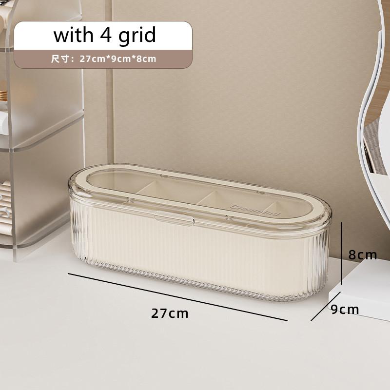 1pc Transparent Makeup Brush Organizer with Lid Cosmetic Brush Storage Box Dustproof Holder for Home Kitchen Chopsticks