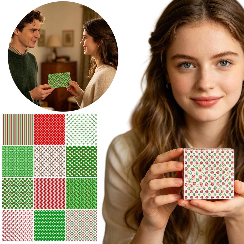 12 Sheets Christmas Scrapbook for Holiday Crafts and DIY Projects