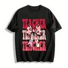 Valentine Heart Bow Teacher Graphic Casual Top Pure Cotton T-shirt