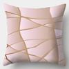 45x45 Simple Abstract Pink Line Leaf Printed Polyester Cushion Cover for Home Living Room Sofa Chair Decorative Pillowcase