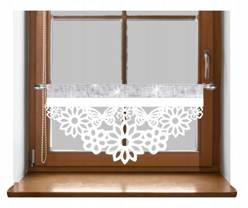 Z17 Kitchen curtain FLOWERS WITH BUTTERFLIES openwork decoration 60x30
