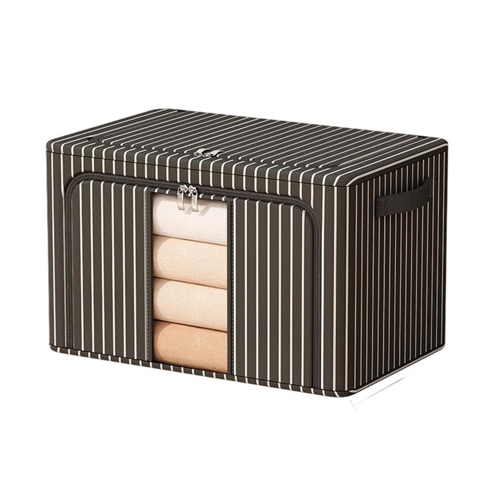 

Foldable Storage Box with Waterproof Oxford Cloth and Strong Steel Frame for Organizing Clothes and Household Items 66L