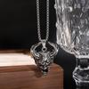 Matte Aged Metal Stereoscopic Beast Head Pendant Necklace