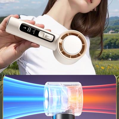 Portable Handheld Fan Speed (1-100) Adjustable Fan 5000mAh Battery Rechargeable 3 Speed Light with Digital Display