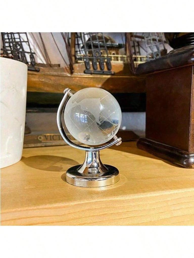 Mini Globe with Girlish Aesthetic - Creative Transparent Desktop Decoration & Desk Ornament (New Year Gift)