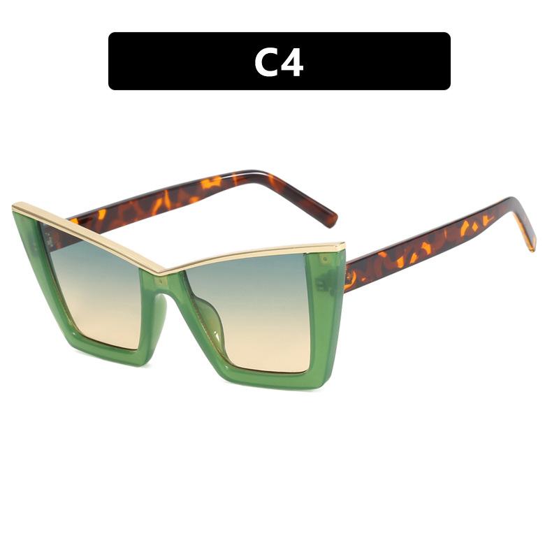 

Модные солнцезащитные очки «кошачий глаз» с очень большой оправой, роскошные солнцезащитные очки, модные солнцезащитные очки для подиума и уличной съемки metal hinge