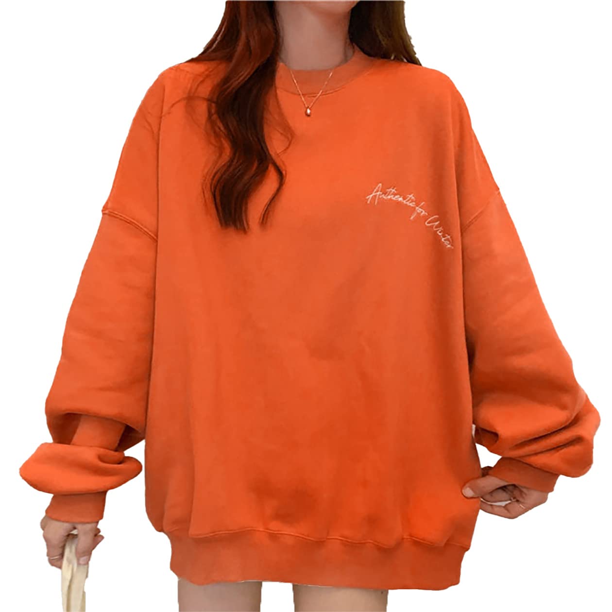 

Большой смех Оверсайз Толстовка с Длинным и Большим Идеально для и Размер Женский Логотип, Длина, Силуэт. Весна, Осень, Зима. (Оранжевый, XL) оранжевый