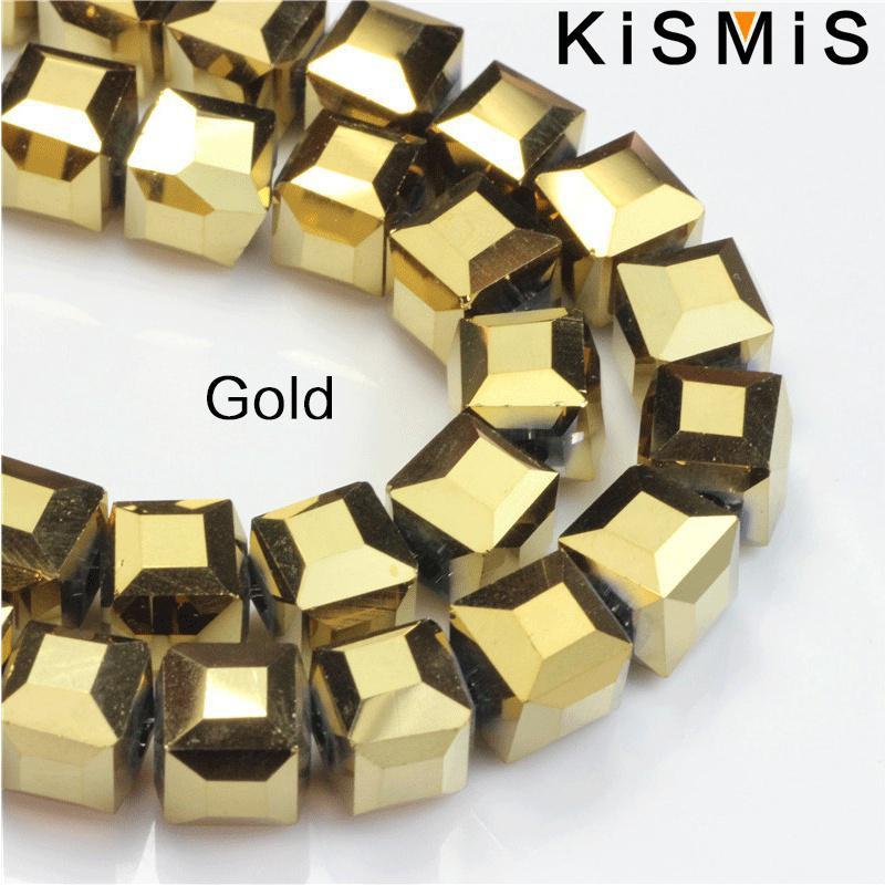 Wholesale 98Pcs Square Crystal Glass Beads DIY Handmade Jewelry Accessories Loose Beads for Crafts and Hair Jewelry