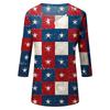 Women's Tops Three-quarter Sleeve Shirt V-neck Loose Casual Shirt Print T-shirt