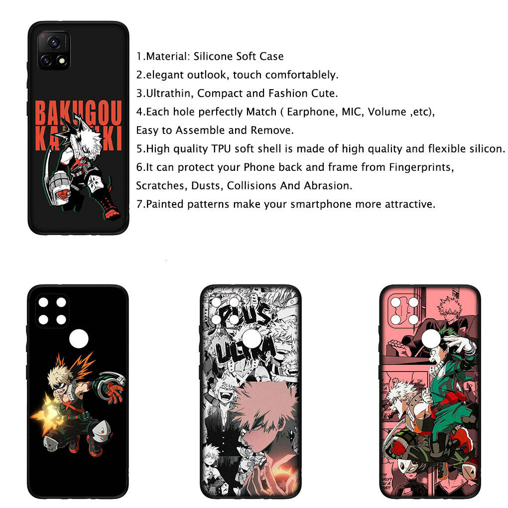 Cover for iPhone 17 16 15 Xiaomi Poco Redmi Note 14 13 12 Pro Max Samsung Galaxy S25 S24 S23 OPPO Huawei Bakugou Katsuki My Hero Academia Phone Case