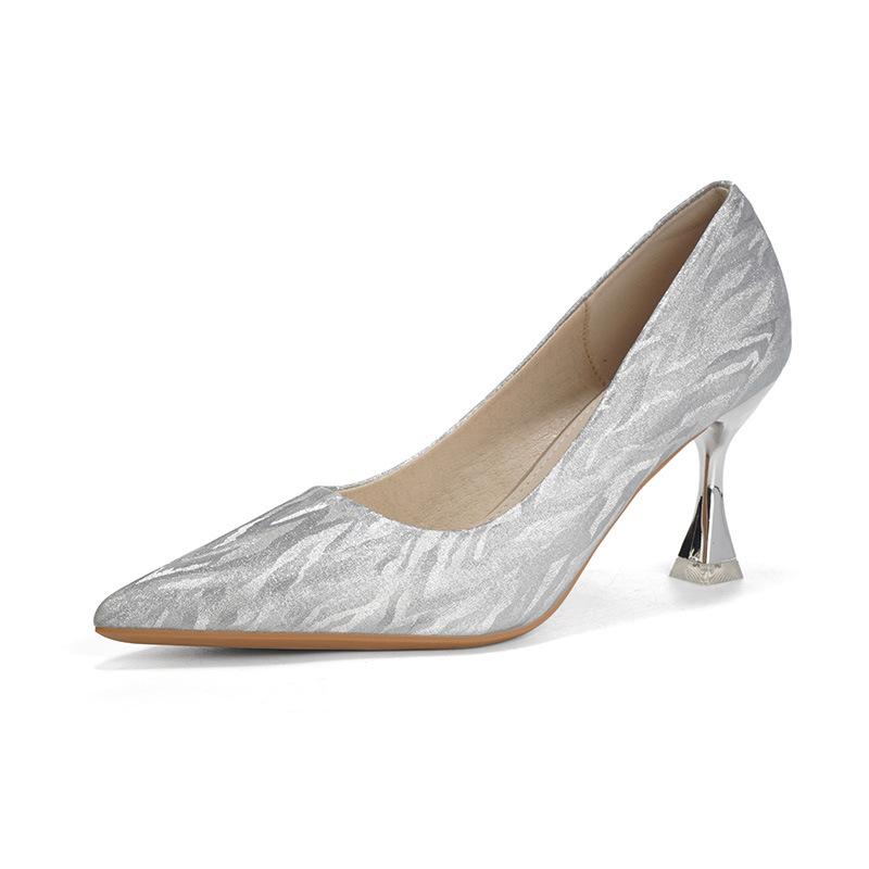 

Французские Блестящие Универсальные Высокие Каблуки - Свадебные и Банкетные Туфли для Женщин 37