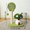 Mushroom Design Cat Scratching Post , Natural Sisal Cat Scratcher with Stable Base, Durable Non-Shedding for Indoor Cats