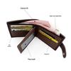 MenBense Korean Style Gold Foil Print Bifold Men's Wallet with Snap Closure