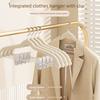 5 pièces Cintres floqués antidérapants pour usage domestique Clips intégrés sans couture Porte-pantalons Porte-vêtements Clip pour pantalon réglable Organisation