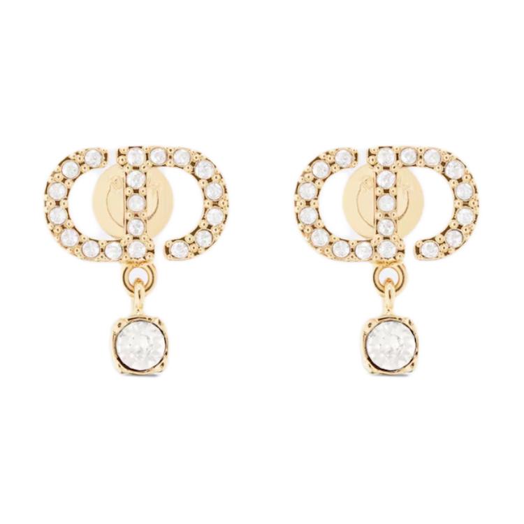 Dior Metallohrringe mit Edelsteindekoration Damenohrringe Gold E3365WOMCYD03S