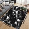 Flannel Printed 8 Ball Rug Black White Design Soft Fleece Floor Mat Living Room Carpet Game Decor Billiards Theme Rugs