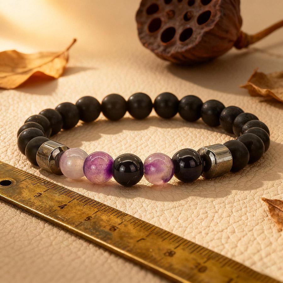 Unique Bicolor Chakra Stone Bracelet Unisex Matte Colorful Handmade Beaded Elastic Braslet Thanksgiving Day Couple Gift Pulseira