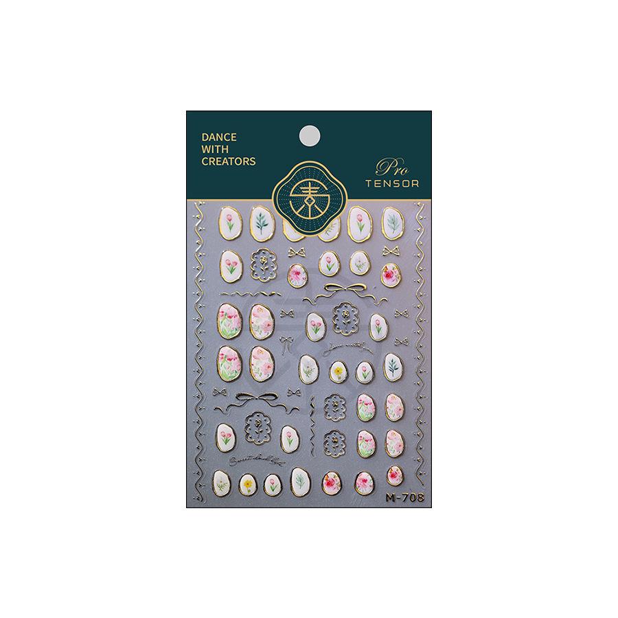 Craft Ferrite Tulip Jelly Nail Stickers M-708: Pro Embossed Nail Art Series with Hot Stamping