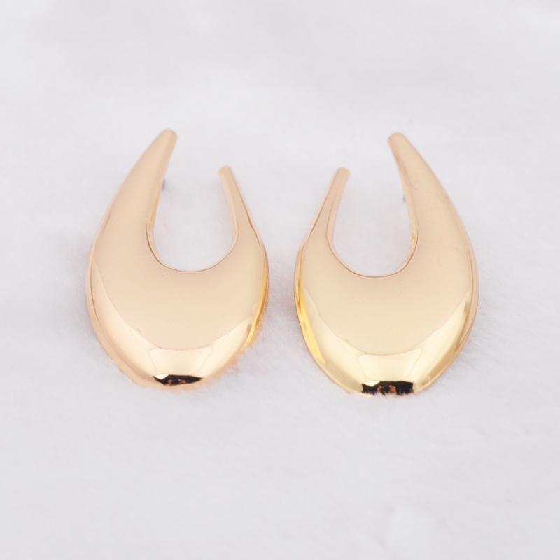 Big Exaggerated Women's Hanging Earrings Hollow U Shape Hyperbole Dangle Earrings Gold Color Metal Drop Earrings Fashion Jewelry