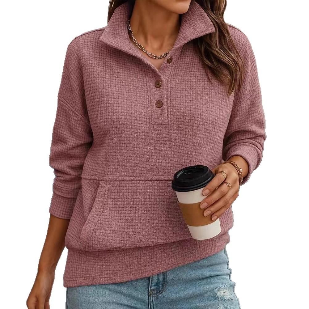 2025 Autumn and Winter New Women's Casual Lapel Long-sleeved Pullover Women's Sweatshirt