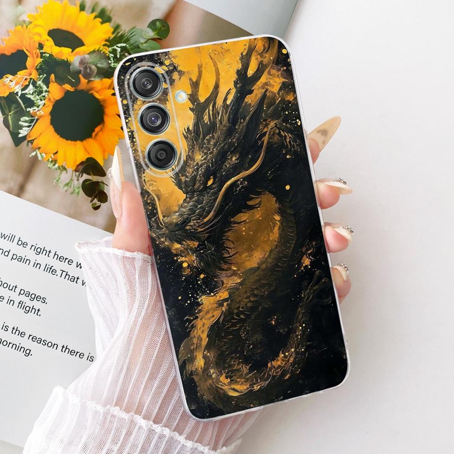 Etui do Samsung Galaxy M55 SM-M556B Nowe Kwiaty Motyl Malowane Pokrowiec Miękki Silikonowy Etui Do Samsung M55 M 15 Galaxy M15 Torby