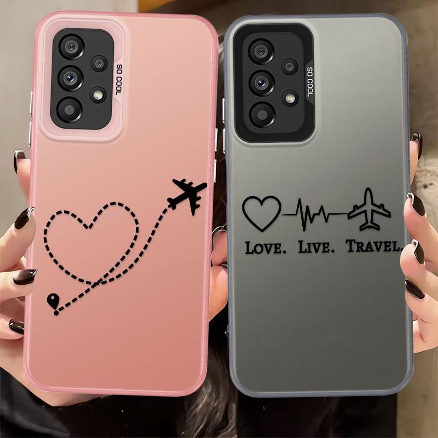 Case for Samsung Galaxy A54 A23 A71 A17 A52 A32 A36 A16 A34 A12 A13 A72 A14 A56 A25 A73 Phone Cover Line Airplane Topographic