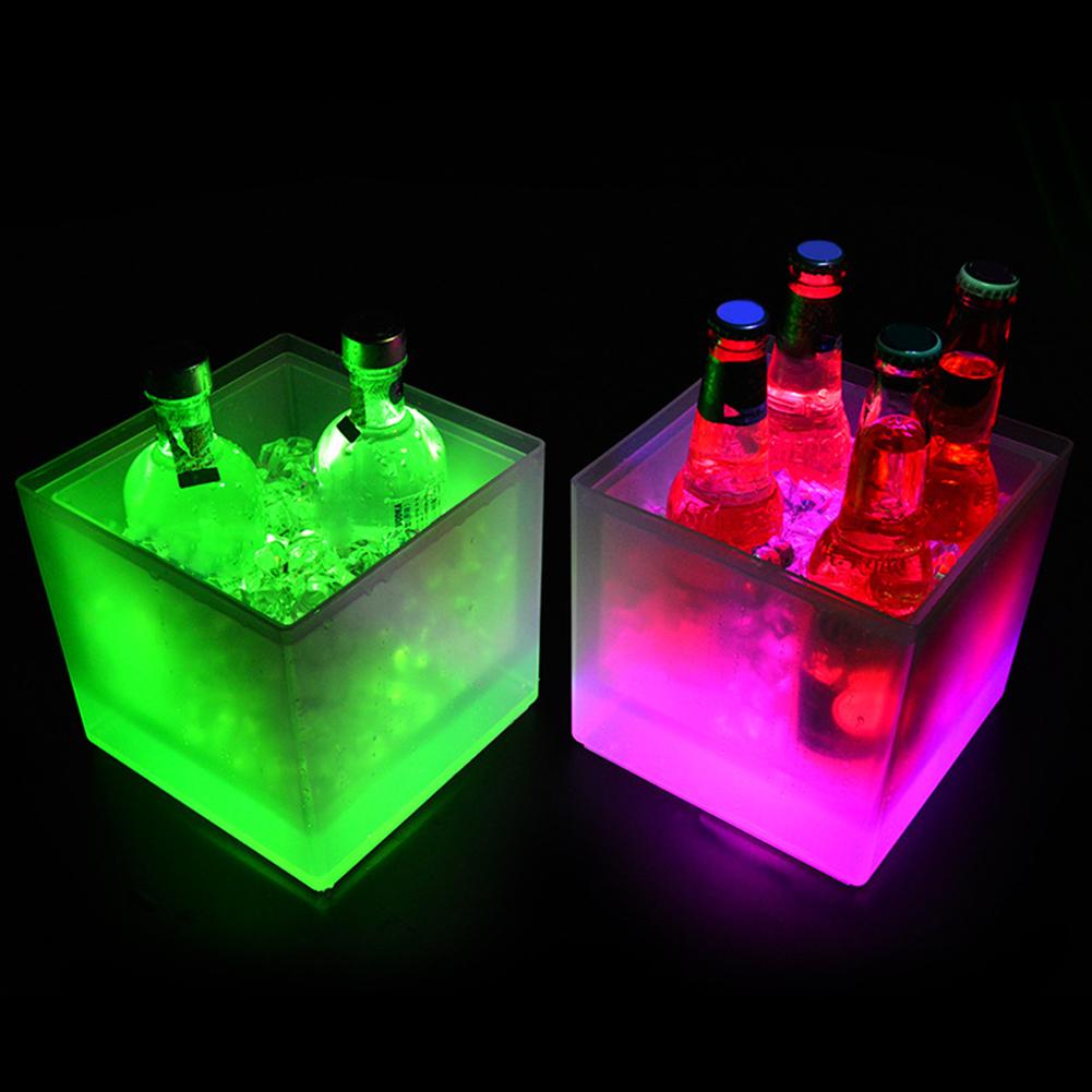 Double-Layer Beer Cooler Barrel Ice Buckets Square Champagne Wine Bucket for Nightclub Bar Party Pub Decoration