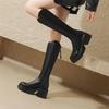 Women's Chunky Heel Over-the-Knee High Boots: 2025 Autumn/Winter Thick Sole Stovepipe, Hot Girl Style