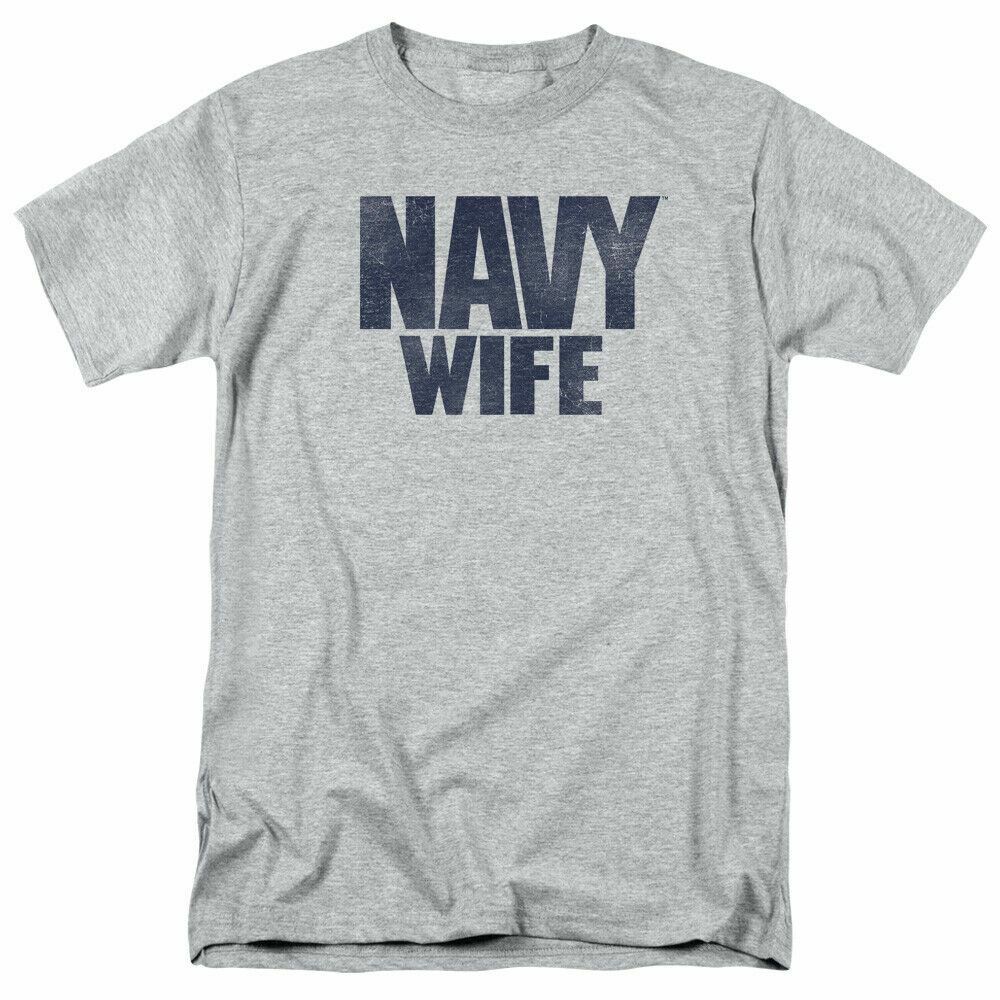 U.S. Navy Wife T Shirt Mens Licensed USN USA Military Tee Sport Gray XXL